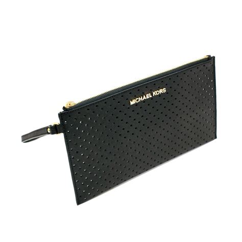 michael kors jet set item leather wristlet|Michael Kors leather wristlet.